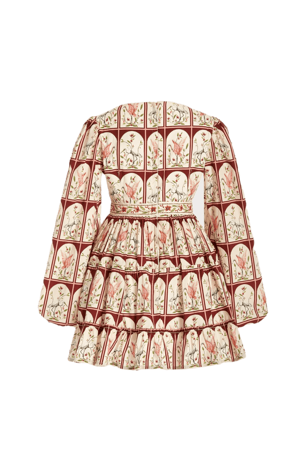 Avena Printed Cotton Mini Dress - ALBOUSHIYA - district 5 - dubai - riyadh - abaya - dresses - designers - evening wear - luxury - elegance - craftsmanship - gowns - cocktail dresses - collections - georges