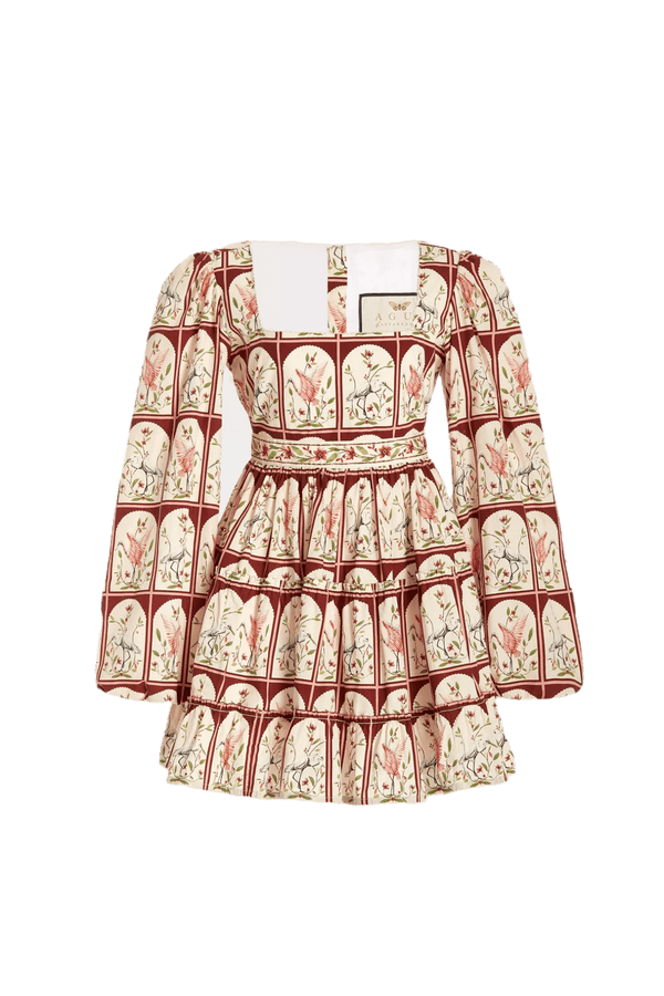 Avena Printed Cotton Mini Dress - ALBOUSHIYA - district 5 - dubai - riyadh - abaya - dresses - designers - evening wear - luxury - elegance - craftsmanship - gowns - cocktail dresses - collections - georges