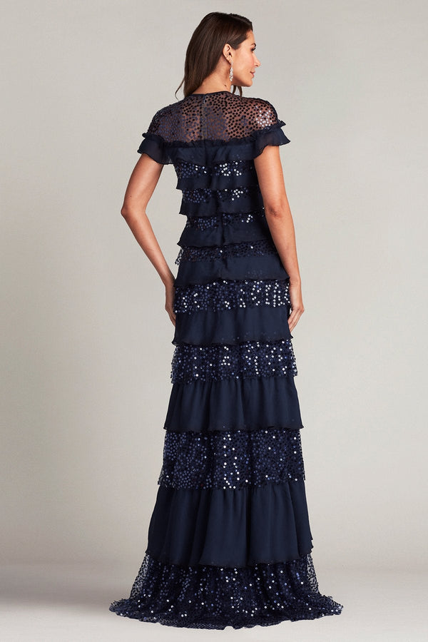 Ayers Sequin Tiered Gown - ALBOUSHIYA - district 5 - dubai - riyadh - abaya - dresses - designers - evening wear - luxury - elegance - craftsmanship - gowns - cocktail dresses - collections - georges