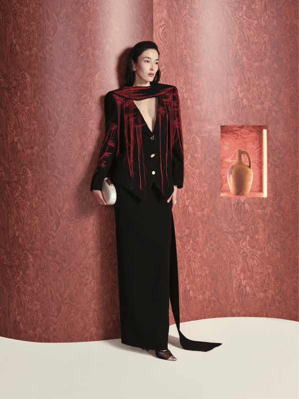 Ballart Jacket & Skirt - ALBOUSHIYA - district 5 - dubai - riyadh - abaya - dresses - designers - evening wear - luxury - elegance - craftsmanship - gowns - cocktail dresses - collections - georges