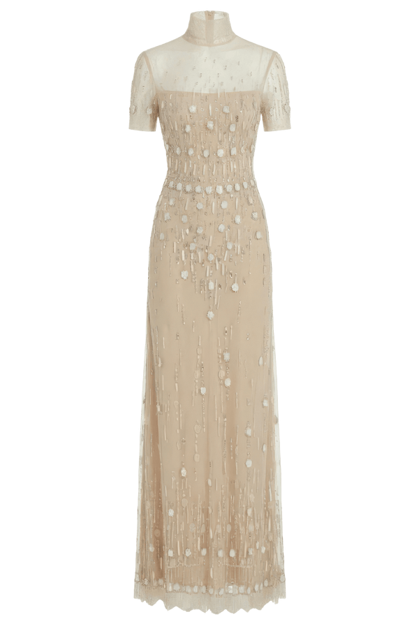 Beaded Long Dress - ALBOUSHIYA - district 5 - dubai - riyadh - abaya - dresses - designers - evening wear - luxury - elegance - craftsmanship - gowns - cocktail dresses - collections - georges