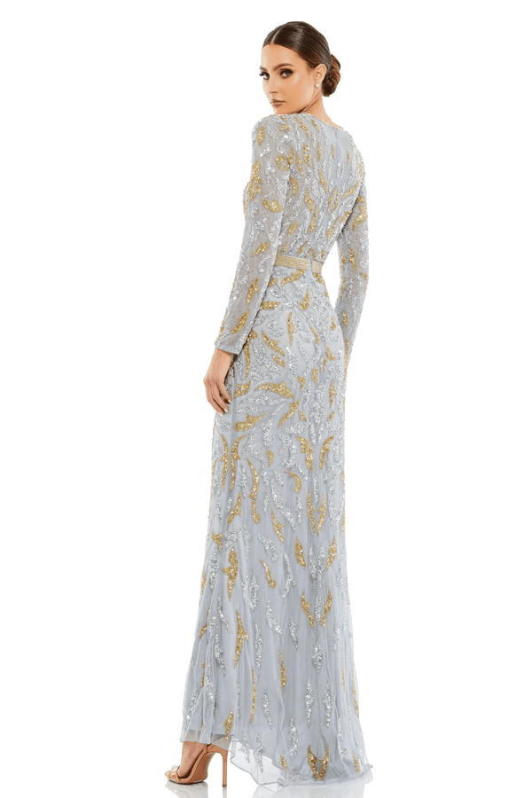 Beaded Long Sleeve Evening Gown - ALBOUSHIYA - district 5 - dubai - riyadh - abaya - dresses - designers - evening wear - luxury - elegance - craftsmanship - gowns - cocktail dresses - collections - georges