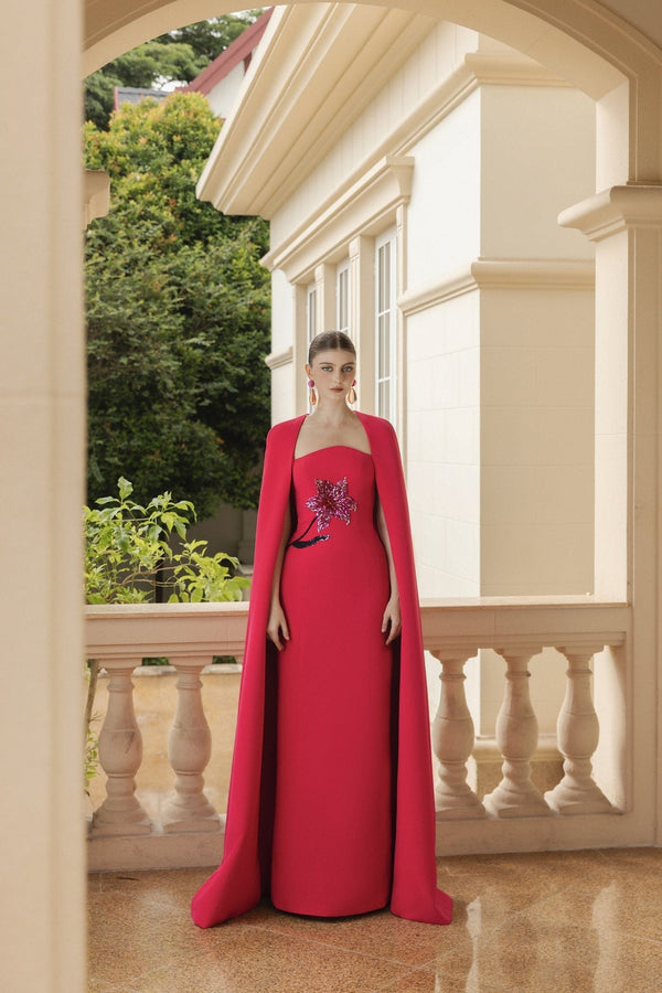 Beatrice Crepe Dress - ALBOUSHIYA - district 5 - dubai - riyadh - abaya - dresses - designers - evening wear - luxury - elegance - craftsmanship - gowns - cocktail dresses - collections - georges