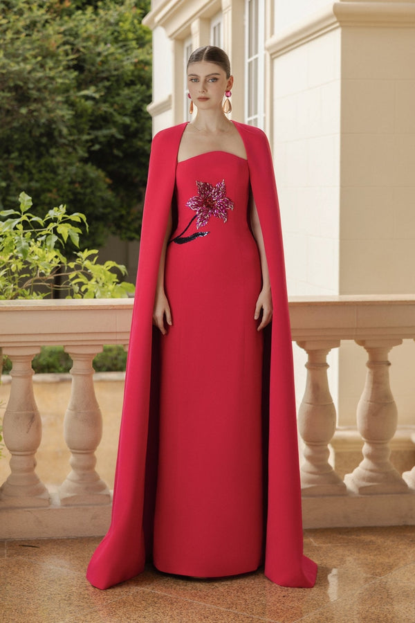Beatrice Crepe Dress - ALBOUSHIYA - district 5 - dubai - riyadh - abaya - dresses - designers - evening wear - luxury - elegance - craftsmanship - gowns - cocktail dresses - collections - georges