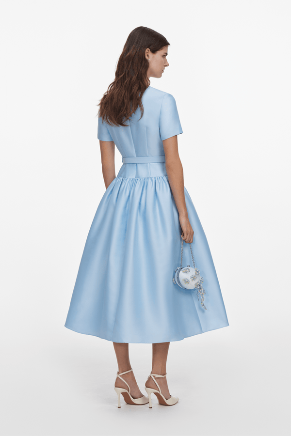 Belted Taffeta Midi Dress - ALBOUSHIYA - district 5 - dubai - riyadh - abaya - dresses - designers - evening wear - luxury - elegance - craftsmanship - gowns - cocktail dresses - collections - georges