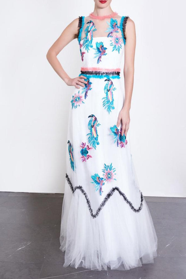 Birdy Gown - ALBOUSHIYA - district 5 - dubai - riyadh - abaya - dresses - designers - evening wear - luxury - elegance - craftsmanship - gowns - cocktail dresses - collections - georges