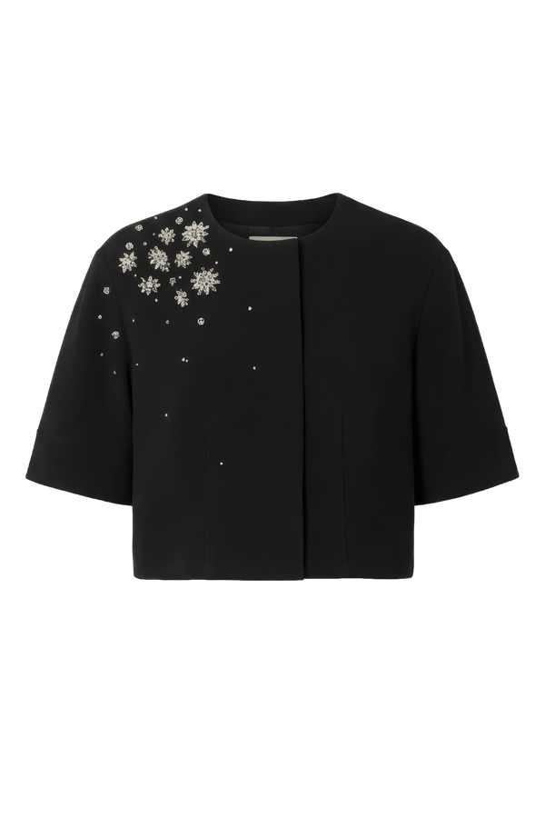 Black River Jacket - ALBOUSHIYA - district 5 - dubai - riyadh - abaya - dresses - designers - evening wear - luxury - elegance - craftsmanship - gowns - cocktail dresses - collections - georges