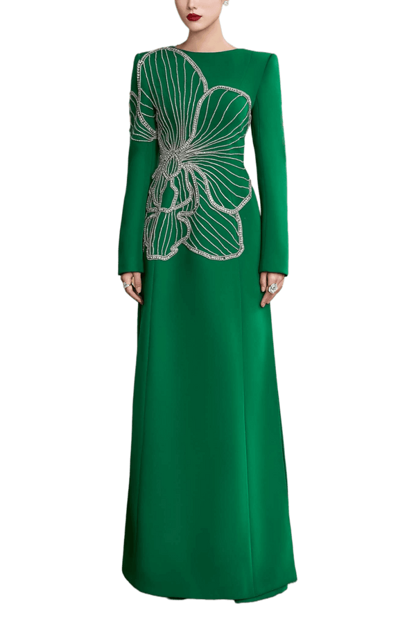 Bloom Majesty Gown - ALBOUSHIYA - district 5 - dubai - riyadh - abaya - dresses - designers - evening wear - luxury - elegance - craftsmanship - gowns - cocktail dresses - collections - georges