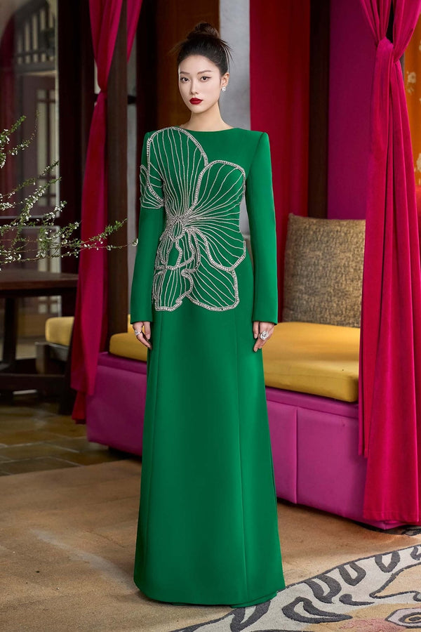 Bloom Majesty Gown - ALBOUSHIYA - district 5 - dubai - riyadh - abaya - dresses - designers - evening wear - luxury - elegance - craftsmanship - gowns - cocktail dresses - collections - georges