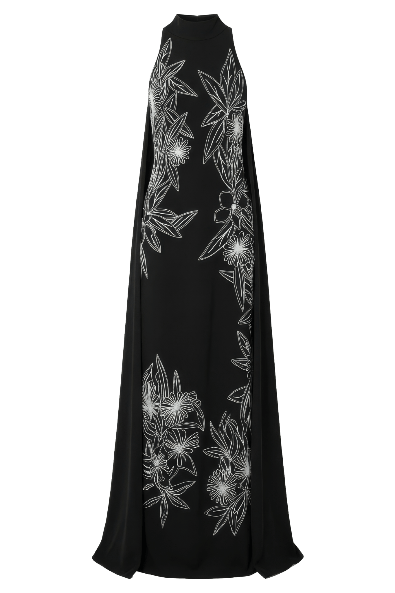 Botanica Embroidered Column Gown - ALBOUSHIYA - district 5 - dubai - riyadh - abaya - dresses - designers - evening wear - luxury - elegance - craftsmanship - gowns - cocktail dresses - collections - georges