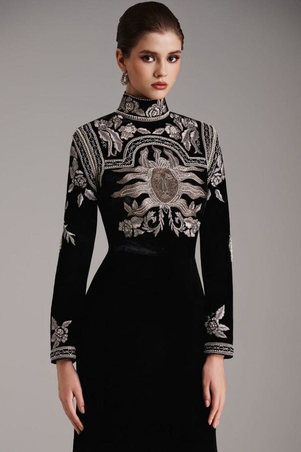 Celestial Majesty Gown - ALBOUSHIYA - district 5 - dubai - riyadh - abaya - dresses - designers - evening wear - luxury - elegance - craftsmanship - gowns - cocktail dresses - collections - georges