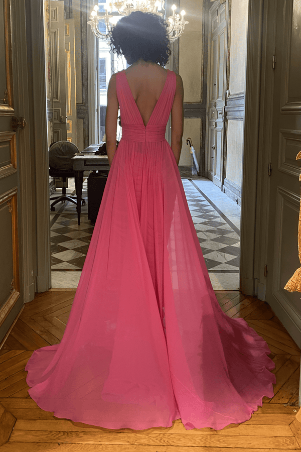 Chiffon Gown - ALBOUSHIYA - district 5 - dubai - riyadh - abaya - dresses - designers - evening wear - luxury - elegance - craftsmanship - gowns - cocktail dresses - collections - georges