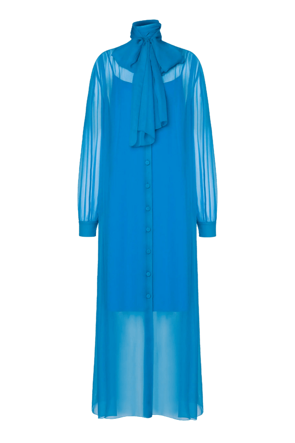 Chiffon Shirt Dress - ALBOUSHIYA - district 5 - dubai - riyadh - abaya - dresses - designers - evening wear - luxury - elegance - craftsmanship - gowns - cocktail dresses - collections - georges