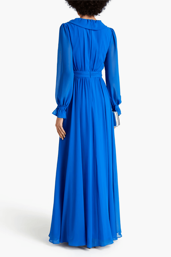 Chiffon Wrap Maxi Dress - ALBOUSHIYA - district 5 - dubai - riyadh - abaya - dresses - designers - evening wear - luxury - elegance - craftsmanship - gowns - cocktail dresses - collections - georges