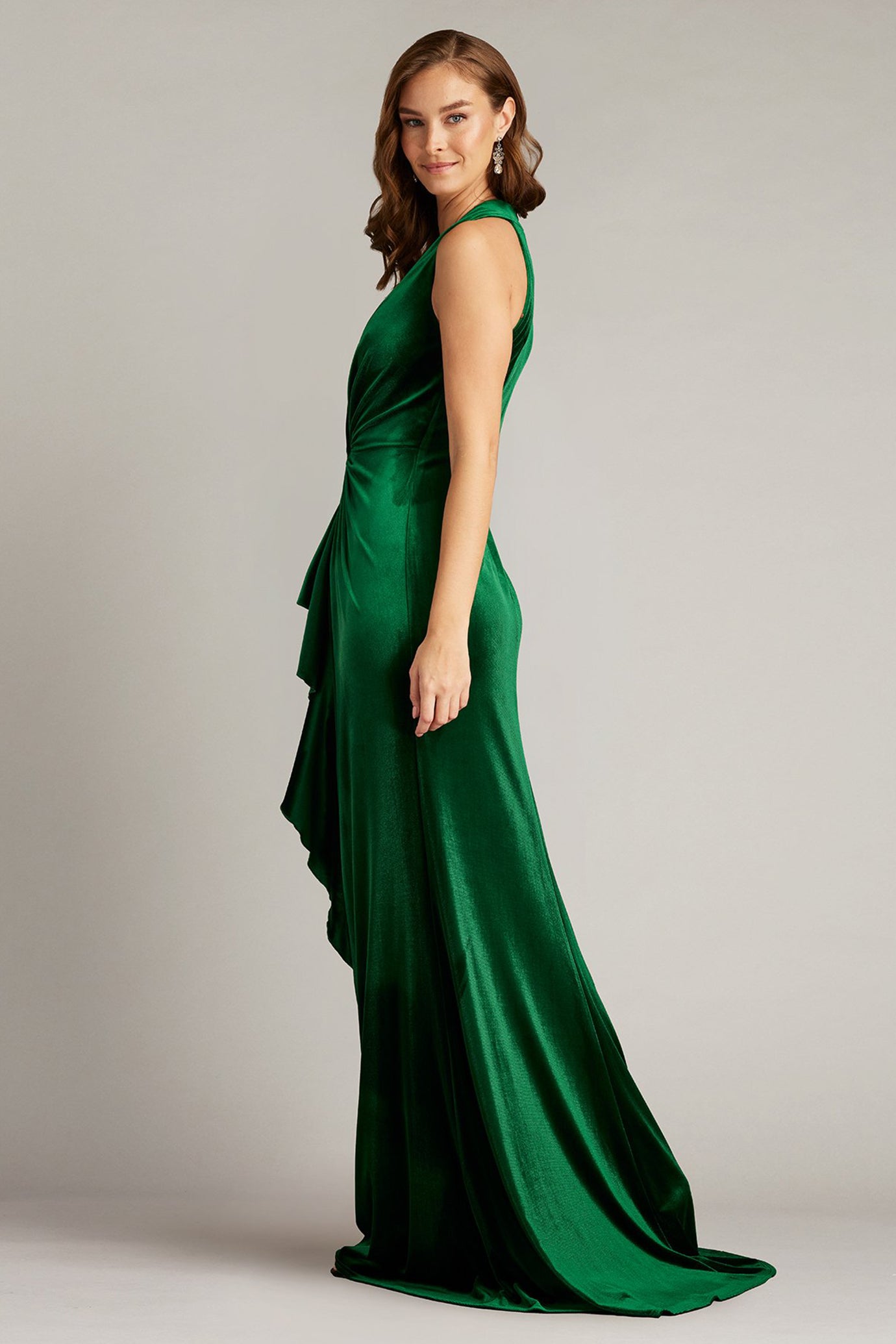 Cider Twist-Drape Velvet Gown