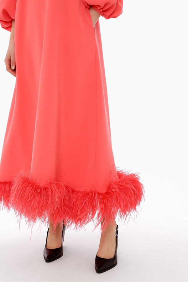 Coral Poppy Dress - ALBOUSHIYA - district 5 - dubai - riyadh - abaya - dresses - designers - evening wear - luxury - elegance - craftsmanship - gowns - cocktail dresses - collections - georges