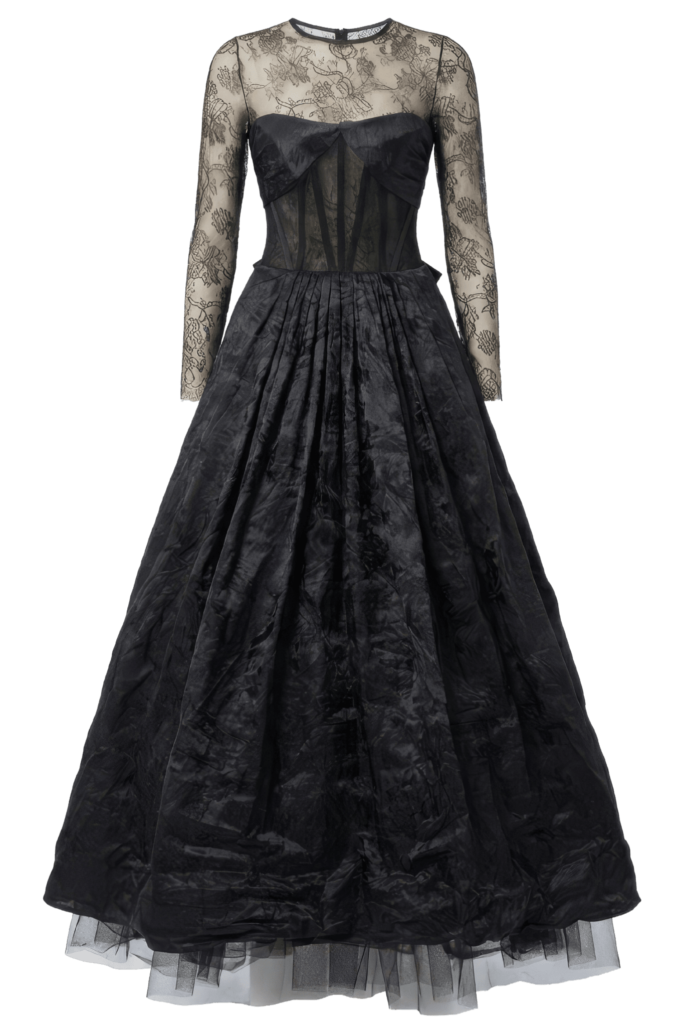 Corset Gown with Detachable Lace Overlay Top - ALBOUSHIYA - district 5 - dubai - riyadh - abaya - dresses - designers - evening wear - luxury - elegance - craftsmanship - gowns - cocktail dresses - collections - georges