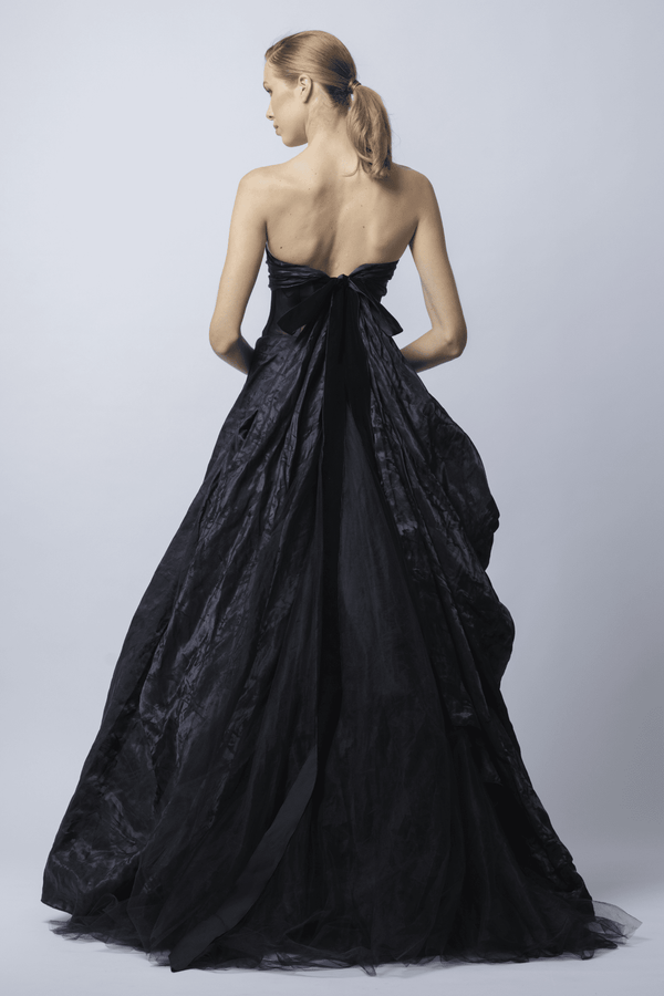 Corset Gown with Detachable Lace Overlay Top - ALBOUSHIYA - district 5 - dubai - riyadh - abaya - dresses - designers - evening wear - luxury - elegance - craftsmanship - gowns - cocktail dresses - collections - georges