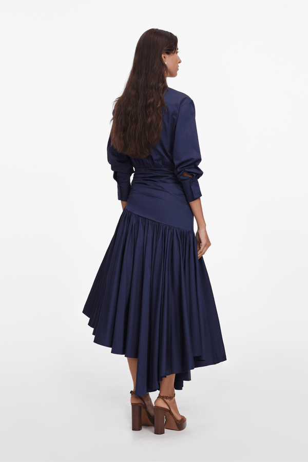 Cotton Asymmetric Dress - ALBOUSHIYA - district 5 - dubai - riyadh - abaya - dresses - designers - evening wear - luxury - elegance - craftsmanship - gowns - cocktail dresses - collections - georges