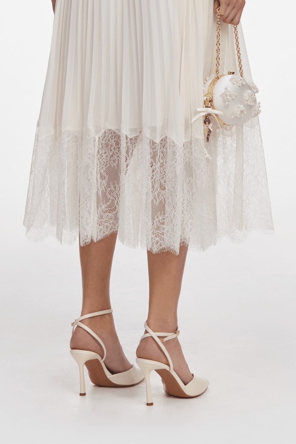 Cream Boucle Shawl Collared Midi Dress - ALBOUSHIYA - district 5 - dubai - riyadh - abaya - dresses - designers - evening wear - luxury - elegance - craftsmanship - gowns - cocktail dresses - collections - georges