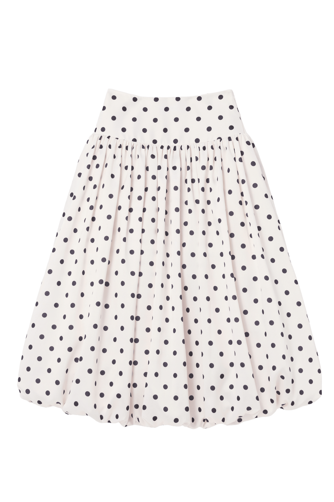 Cream Polka Dot Tafetta Midi Skirt - ALBOUSHIYA - district 5 - dubai - riyadh - abaya - dresses - designers - evening wear - luxury - elegance - craftsmanship - gowns - cocktail dresses - collections - georges