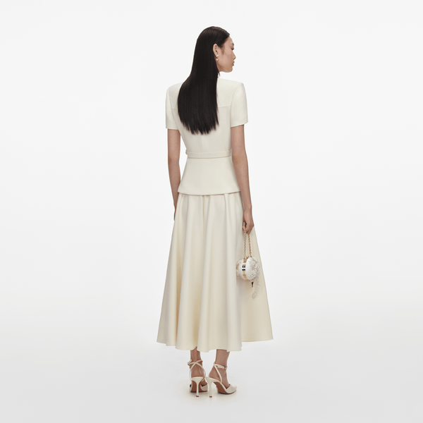 Crepe Tailored Midi Dress - ALBOUSHIYA - district 5 - dubai - riyadh - abaya - dresses - designers - evening wear - luxury - elegance - craftsmanship - gowns - cocktail dresses - collections - georges