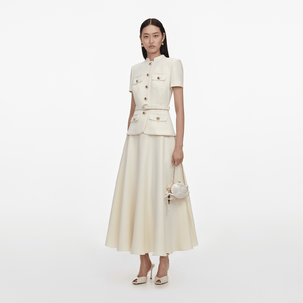 Crepe Tailored Midi Dress - ALBOUSHIYA - district 5 - dubai - riyadh - abaya - dresses - designers - evening wear - luxury - elegance - craftsmanship - gowns - cocktail dresses - collections - georges