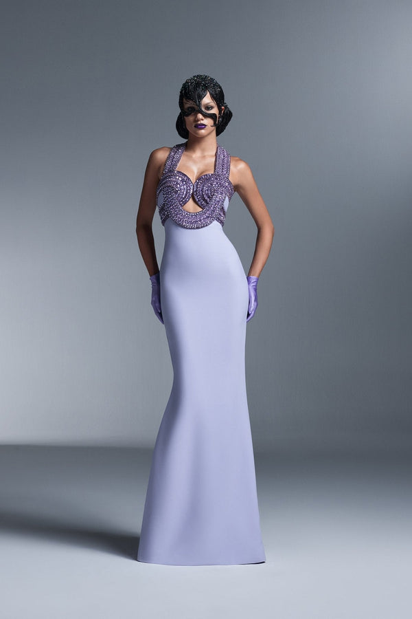 Crystal Embellished Bustier Gown - ALBOUSHIYA - district 5 - dubai - riyadh - abaya - dresses - designers - evening wear - luxury - elegance - craftsmanship - gowns - cocktail dresses - collections - georges