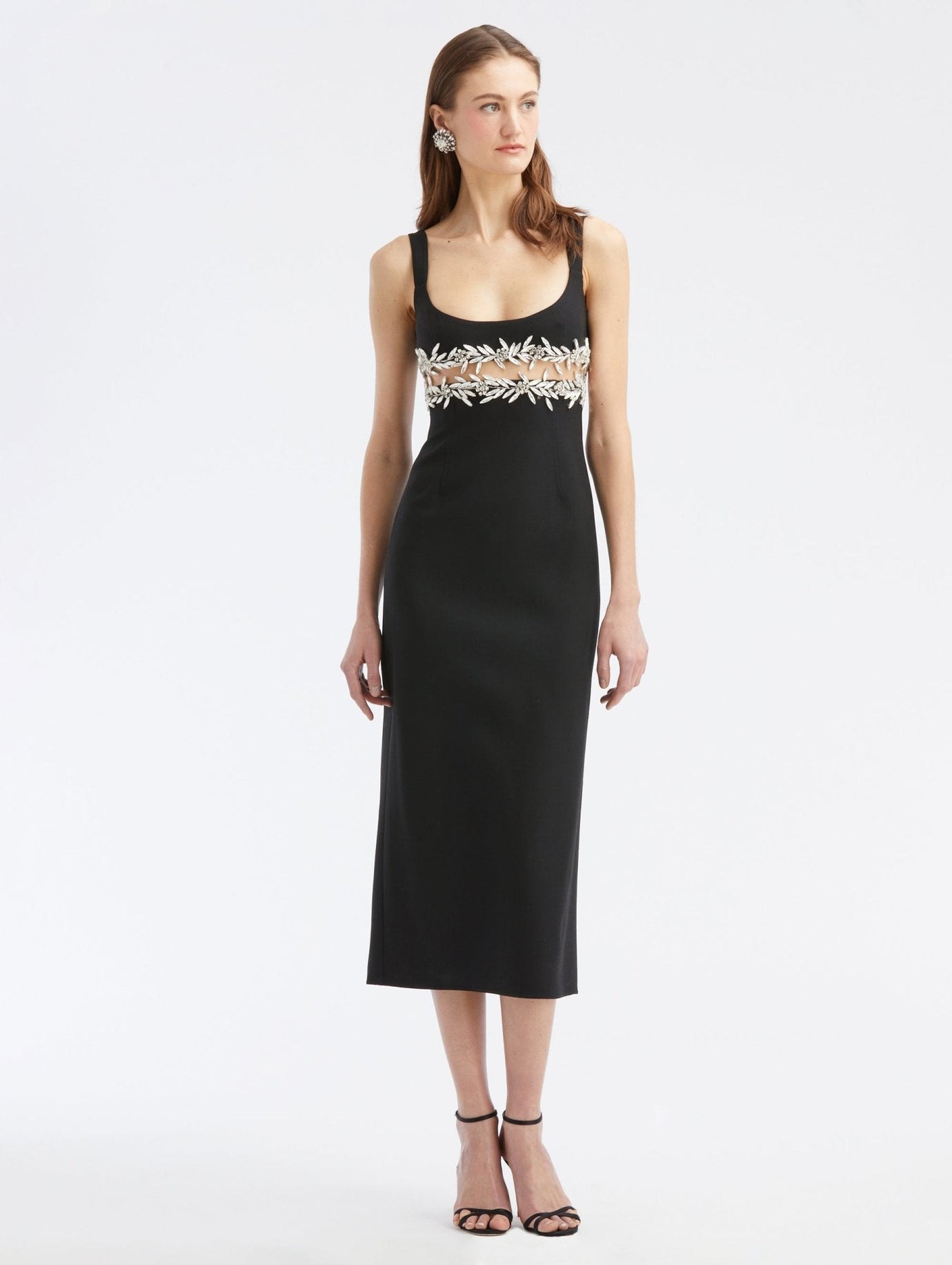 Crystal Embroidered Cut Out Dress - ALBOUSHIYA - district 5 - dubai - riyadh - abaya - dresses - designers - evening wear - luxury - elegance - craftsmanship - gowns - cocktail dresses - collections - georges