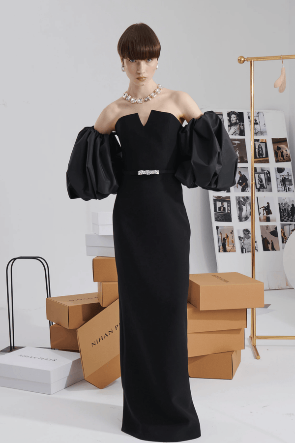 Cyrus Dress - ALBOUSHIYA - district 5 - dubai - riyadh - abaya - dresses - designers - evening wear - luxury - elegance - craftsmanship - gowns - cocktail dresses - collections - georges