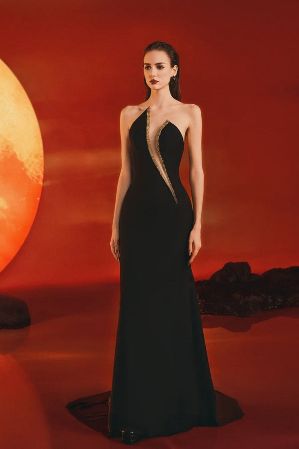 Deep Chest Mermaid Dress - ALBOUSHIYA - district 5 - dubai - riyadh - abaya - dresses - designers - evening wear - luxury - elegance - craftsmanship - gowns - cocktail dresses - collections - georges