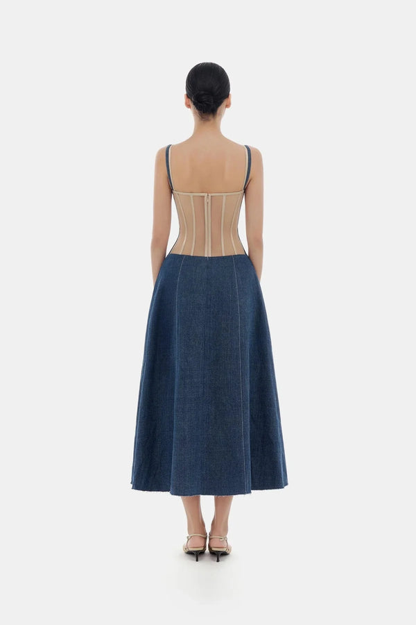 Montsand Denim Blue Corset Dress