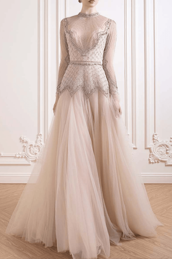 Dewdrop Delight - ALBOUSHIYA - district 5 - dubai - riyadh - abaya - dresses - designers - evening wear - luxury - elegance - craftsmanship - gowns - cocktail dresses - collections - georges