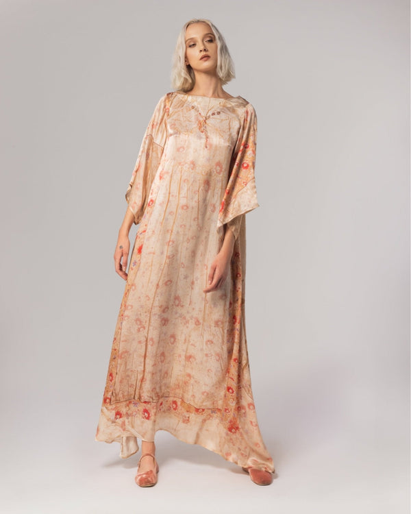 Drama Dress in Ayda Print - ALBOUSHIYA - district 5 - dubai - riyadh - abaya - dresses - designers - evening wear - luxury - elegance - craftsmanship - gowns - cocktail dresses - collections - georges