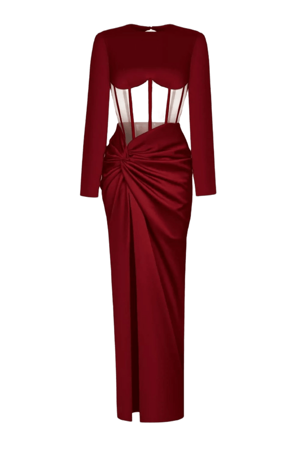 Draped Corset Gown - ALBOUSHIYA - district 5 - dubai - riyadh - abaya - dresses - designers - evening wear - luxury - elegance - craftsmanship - gowns - cocktail dresses - collections - georges