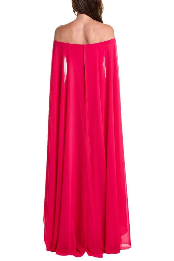 Draped Gown in Chiffon - ALBOUSHIYA - district 5 - dubai - riyadh - abaya - dresses - designers - evening wear - luxury - elegance - craftsmanship - gowns - cocktail dresses - collections - georges