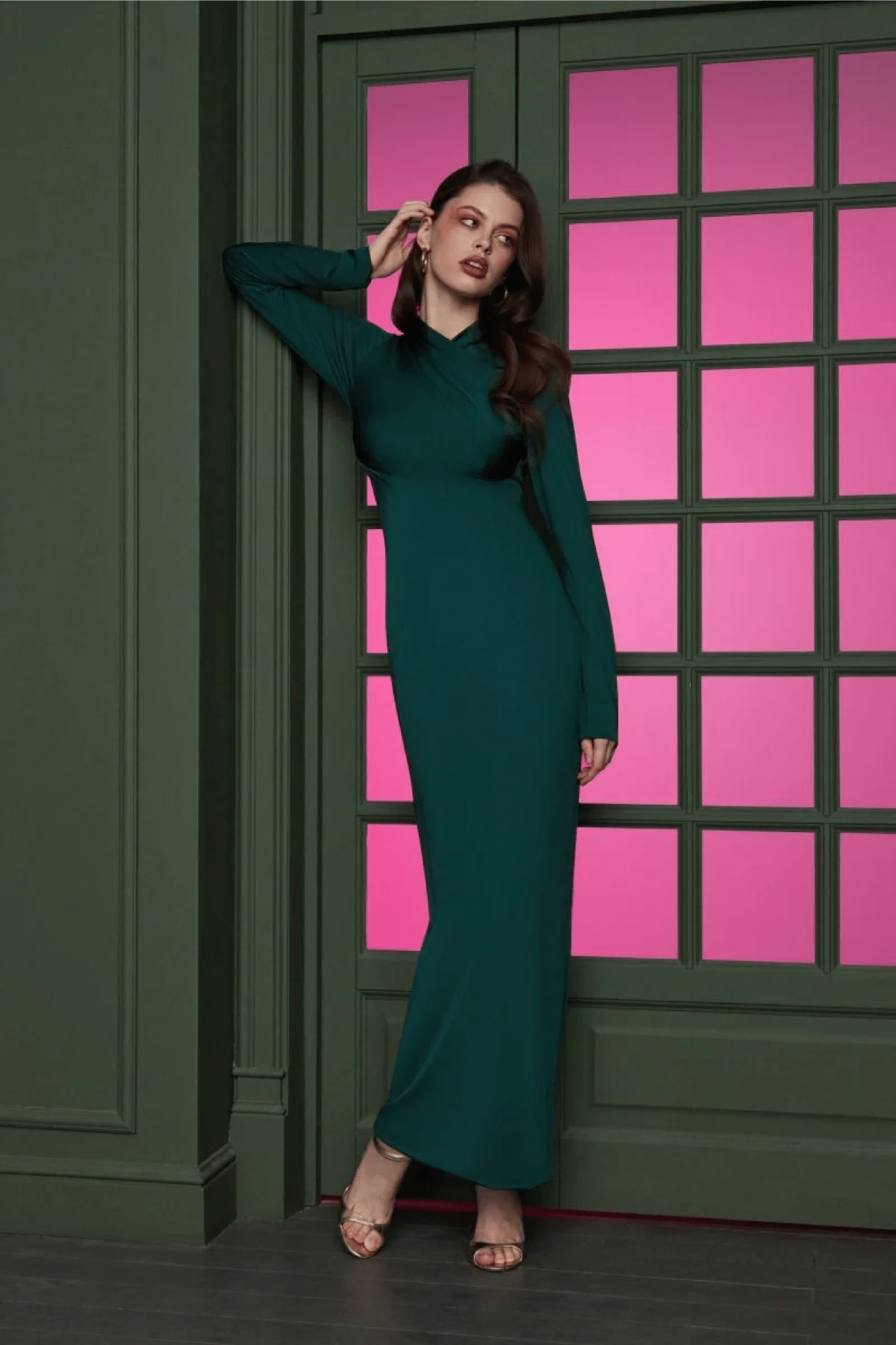 Draped Jersey Dress - ALBOUSHIYA - district 5 - dubai - riyadh - abaya - dresses - designers - evening wear - luxury - elegance - craftsmanship - gowns - cocktail dresses - collections - georges