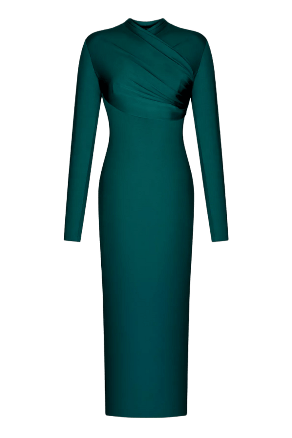 Draped Jersey Dress - ALBOUSHIYA - district 5 - dubai - riyadh - abaya - dresses - designers - evening wear - luxury - elegance - craftsmanship - gowns - cocktail dresses - collections - georges