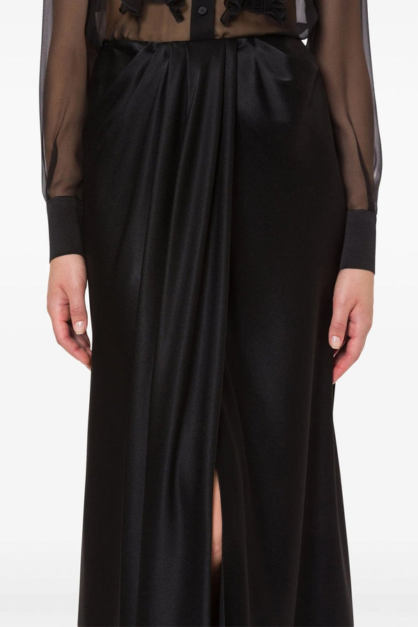 Draped Maxi Skirt - ALBOUSHIYA - district 5 - dubai - riyadh - abaya - dresses - designers - evening wear - luxury - elegance - craftsmanship - gowns - cocktail dresses - collections - georges