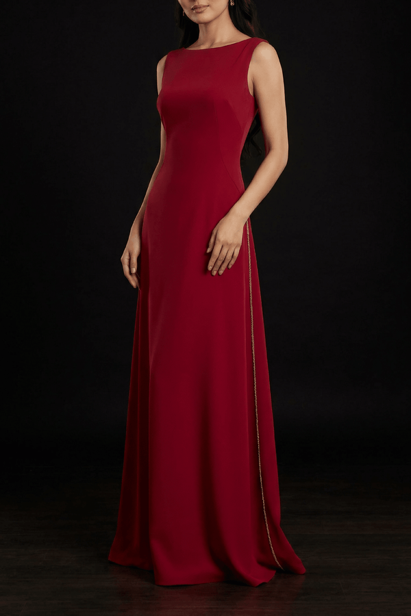 Draped Open Back Gown - ALBOUSHIYA - district 5 - dubai - riyadh - abaya - dresses - designers - evening wear - luxury - elegance - craftsmanship - gowns - cocktail dresses - collections - georges
