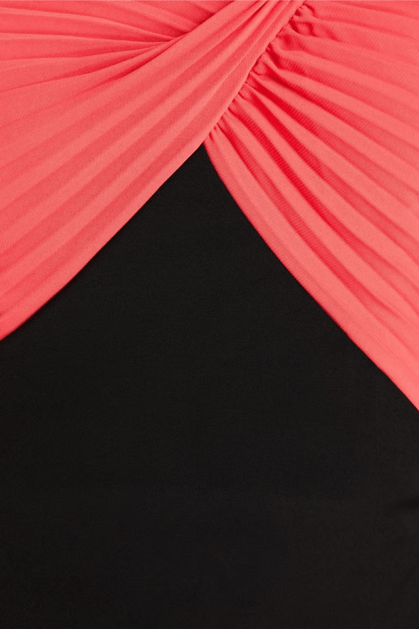 Draped Pleated - Paneled Crepe Midi Dress - ALBOUSHIYA - district 5 - dubai - riyadh - abaya - dresses - designers - evening wear - luxury - elegance - craftsmanship - gowns - cocktail dresses - collections - georges