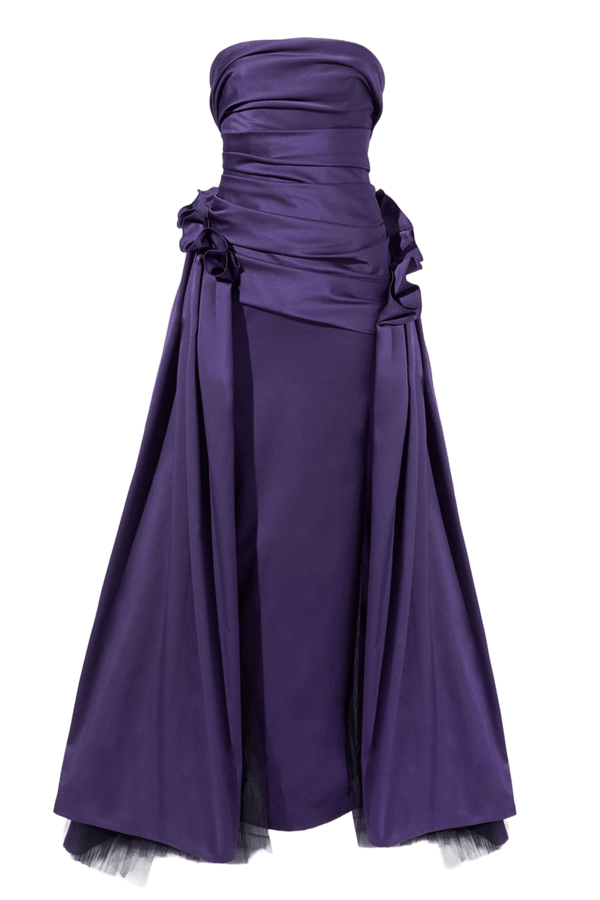 Draped Strapless Column Gown ‌ - ALBOUSHIYA - district 5 - dubai - riyadh - abaya - dresses - designers - evening wear - luxury - elegance - craftsmanship - gowns - cocktail dresses - collections - georges