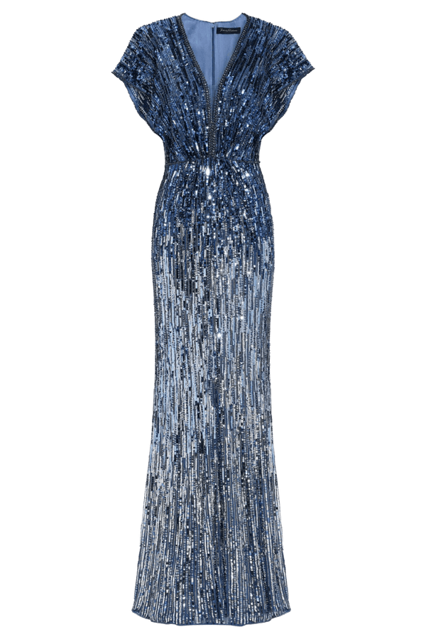 Dusk Dress in Denim - ALBOUSHIYA - district 5 - dubai - riyadh - abaya - dresses - designers - evening wear - luxury - elegance - craftsmanship - gowns - cocktail dresses - collections - georges