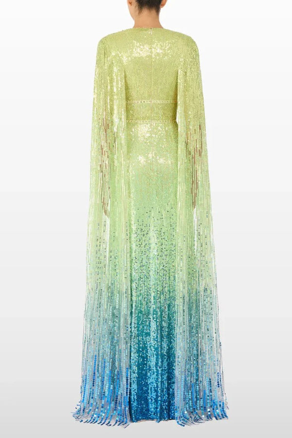 Easy Breezy Sequined Maxi Dress - ALBOUSHIYA - district 5 - dubai - riyadh - abaya - dresses - designers - evening wear - luxury - elegance - craftsmanship - gowns - cocktail dresses - collections - georges