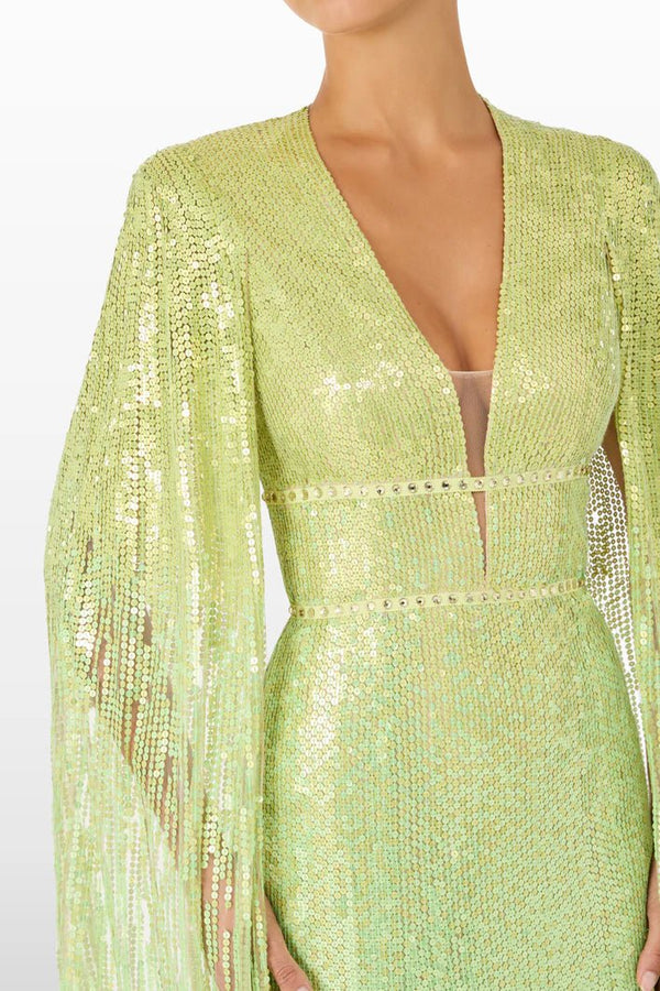 Easy Breezy Sequined Maxi Dress - ALBOUSHIYA - district 5 - dubai - riyadh - abaya - dresses - designers - evening wear - luxury - elegance - craftsmanship - gowns - cocktail dresses - collections - georges
