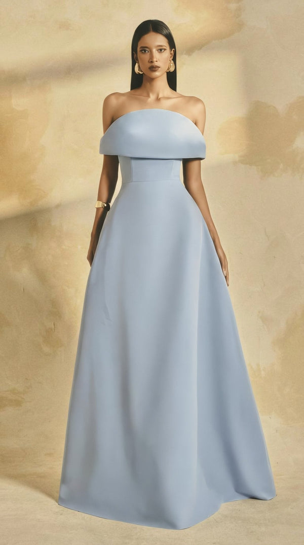 Eclipse Off - Shoulder Gown - ALBOUSHIYA - district 5 - dubai - riyadh - abaya - dresses - designers - evening wear - luxury - elegance - craftsmanship - gowns - cocktail dresses - collections - georges