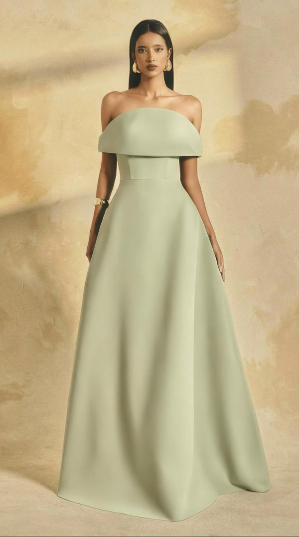 Eclipse Off - Shoulder Gown - ALBOUSHIYA - district 5 - dubai - riyadh - abaya - dresses - designers - evening wear - luxury - elegance - craftsmanship - gowns - cocktail dresses - collections - georges