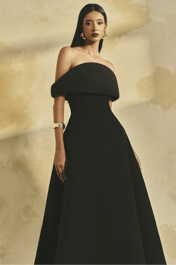 Eclipse Off - Shoulder Gown - ALBOUSHIYA - district 5 - dubai - riyadh - abaya - dresses - designers - evening wear - luxury - elegance - craftsmanship - gowns - cocktail dresses - collections - georges