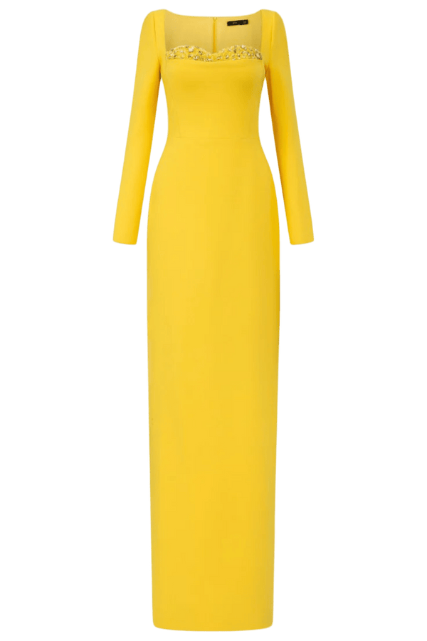 Elise Crepe Dress - ALBOUSHIYA - district 5 - dubai - riyadh - abaya - dresses - designers - evening wear - luxury - elegance - craftsmanship - gowns - cocktail dresses - collections - georges
