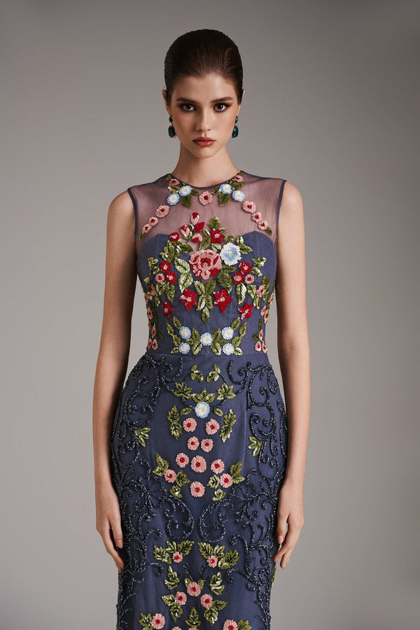 Elysian Midnight Gown - ALBOUSHIYA - district 5 - dubai - riyadh - abaya - dresses - designers - evening wear - luxury - elegance - craftsmanship - gowns - cocktail dresses - collections - georges